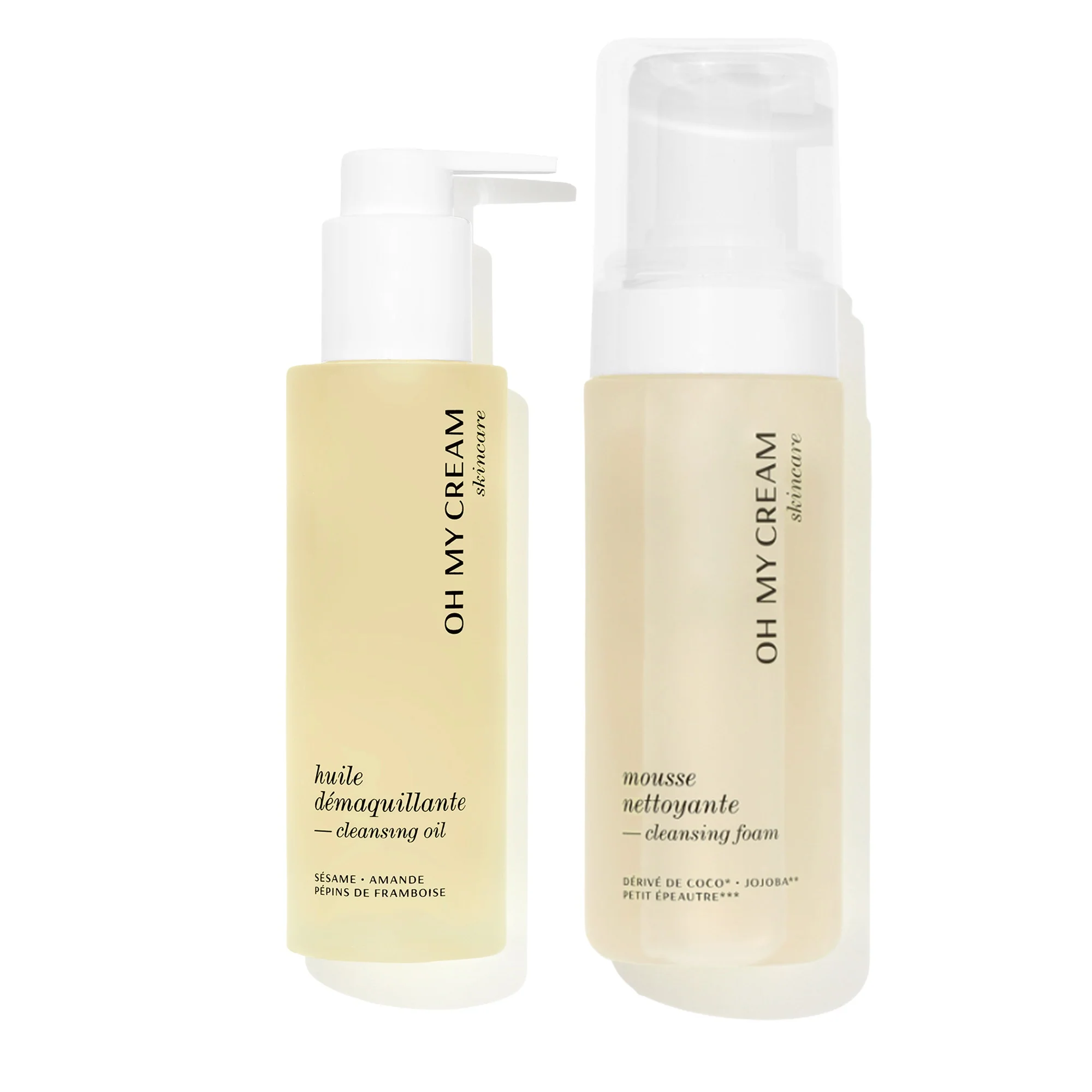 Double cleansing with oil and foam